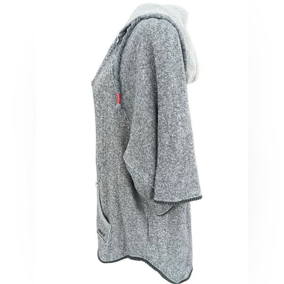 Roxy Full Zip 3/4 Sleeve Hoodie Coverup/ Sweater /Jacket Grey size M/L - Picture 5 of 9